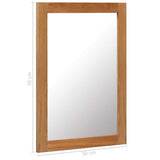 Mirror 50x70 cm Solid Oak Wood