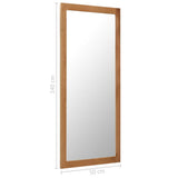 Mirror 50x140 cm Solid Oak Wood - Rear View