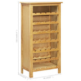 Wine Cabinet 56x32x110 cm Solid Oak Wood - Close-Up Angle