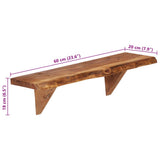 Wall Shelves 2 pcs 60x20x18 cm Solid Acacia Wood - Extra Image