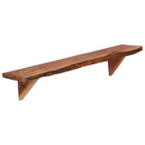 Wall Shelves 2 pcs 90x20x18 cm Solid Acacia Wood - Side View