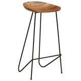 Bar Stools 2 pcs Solid Acacia Wood - Front View