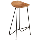 Bar Stools 2 pcs Solid Acacia Wood - Extra Image