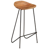 Bar Stools 2 pcs Solid Acacia Wood