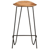 Bar Stools 2 pcs Solid Acacia Wood - Side View