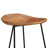 Bar Stools 2 pcs Solid Acacia Wood - Rear View