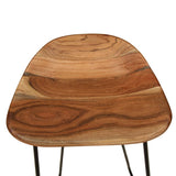 Bar Stools 2 pcs Solid Acacia Wood - Close-Up Angle