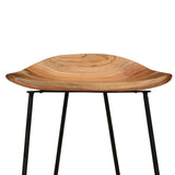 Bar Stools 2 pcs Solid Acacia Wood - Low Angle