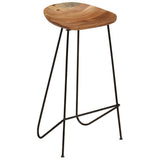 Bar Stools 2 pcs Solid Acacia Wood - Extra Image