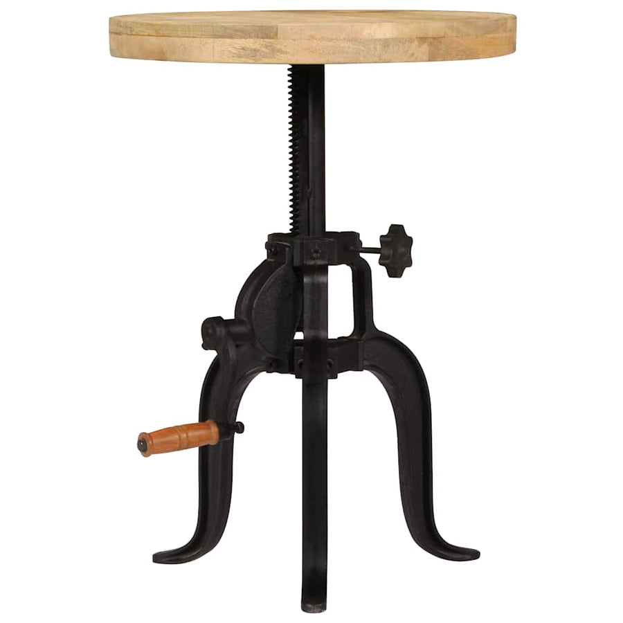 Side Table 45x(45-62) Cm Solid Mango Wood And Cast Iron
