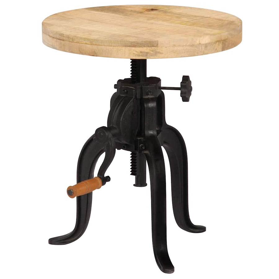 Side Table 45x(45-62) Cm Solid Mango Wood And Cast Iron