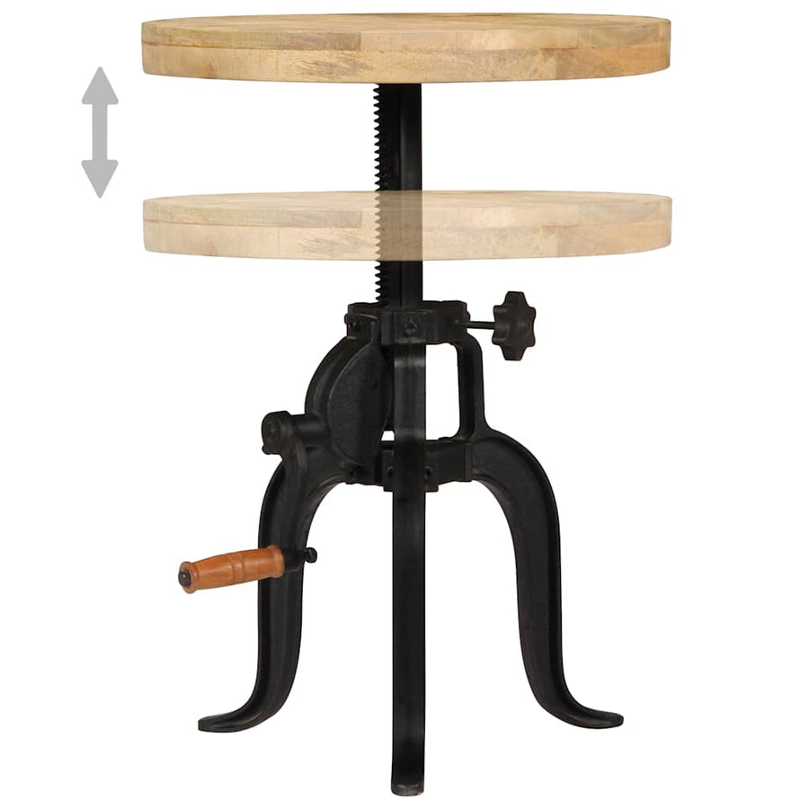 Side Table 45x(45-62) Cm Solid Mango Wood And Cast Iron