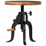 Side Table 45x(45-62) Cm Solid Reclaimed Wood And Cast Iron