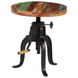 Side Table 45x(45-62) Cm Solid Reclaimed Wood And Cast Iron