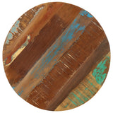 Side Table 45x(45-62) Cm Solid Reclaimed Wood And Cast Iron - Side View