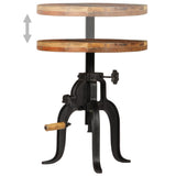 Side Table 45x(45-62) Cm Solid Reclaimed Wood And Cast Iron