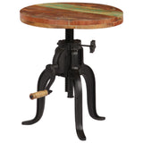 Side Table 45x(45-62) Cm Solid Reclaimed Wood And Cast Iron