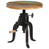 Side Table 45x(45-62) Cm Solid Reclaimed Wood And Cast Iron
