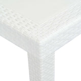 Garden Table White 150x90x72 cm Plastic Rattan Look - Side View