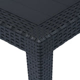 Garden Table Anthracite 150x90x72 cm Plastic Rattan Look - Side View