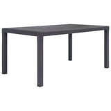 Garden Table Brown 150x90x72 cm Plastic Rattan Look