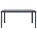 Garden Table Brown 150x90x72 cm Plastic Rattan Look