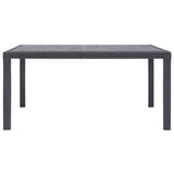 Garden Table Brown 150x90x72 cm Plastic Rattan Look - Front View