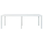 Garden Table White 220x90x72 cm Plastic Rattan Look