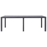 Garden Table Brown 220x90x72 cm Plastic Rattan Look