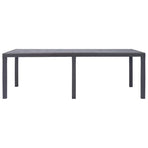 Garden Table Brown 220x90x72 cm Plastic Rattan Look