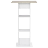 Bar Table White and Concrete 60x60x110 cm - Front View