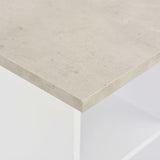 Bar Table White and Concrete 60x60x110 cm - Top-Down View