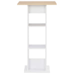 Bar Table White and Sonoma Oak 60x60x110 cm