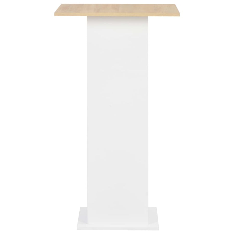 Bar Table White and Sonoma Oak 60x60x110 cm