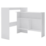 Bar Table with 2 Table Tops White 130x40x120 cm - Front View