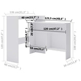 Bar Table with 2 Table Tops White 130x40x120 cm - Extra Image