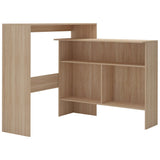 Bar Table with 2 Table Tops Oak 130x40x120 cm - Front View