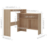 Bar Table with 2 Table Tops Oak 130x40x120 cm - Extra Image