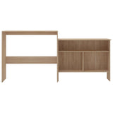 Bar Table with 2 Table Tops Oak 130x40x120 cm - Side View