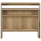Bar Table with 2 Table Tops Oak 130x40x120 cm - Top-Down View
