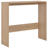 Bar Table with 2 Table Tops Oak 130x40x120 cm - Close-Up Angle