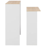Bar Table with 2 Table Tops White and Oak 130x40x120 cm - Rear View