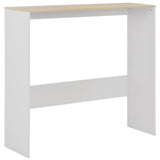 Bar Table with 2 Table Tops White and Oak 130x40x120 cm