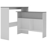 Bar Table with 2 Table Tops White and Grey 130x40x120 cm - Front View