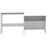 Bar Table with 2 Table Tops White and Grey 130x40x120 cm - Side View