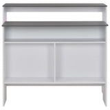 Bar Table with 2 Table Tops White and Grey 130x40x120 cm