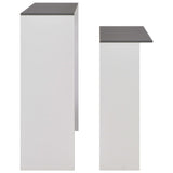 Bar Table with 2 Table Tops White and Grey 130x40x120 cm - Rear View