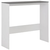 Bar Table with 2 Table Tops White and Grey 130x40x120 cm - Close-Up Angle