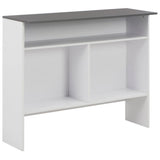 Bar Table with 2 Table Tops White and Grey 130x40x120 cm