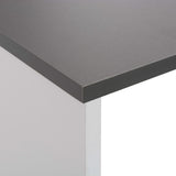 Bar Table with 2 Table Tops White and Grey 130x40x120 cm - Extra Image